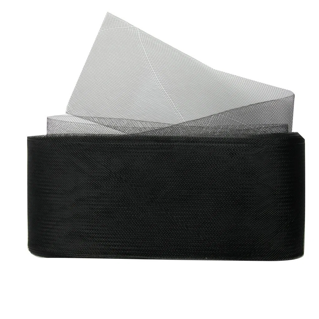 Fenteer Rosshaar Bordüre Trim Roßhaar Zopf Band für Brautkleider, Röcke, Haarteile,Schwarz, 10cm