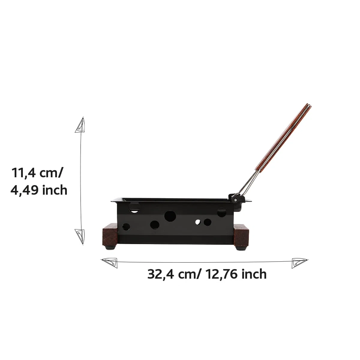 Boska Raclette 2 Personen Oslo - Mini raclette für Zwei Teelichter - Charakteristisch Holz mit Spachtel [Verleih Leckereien mit Geschmolzenem Käse oder Gegrilltem Gemüse] [Antihaftbeschichtung]
