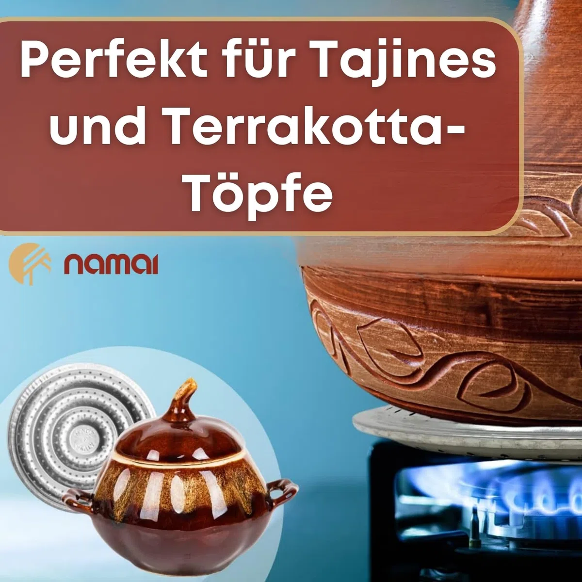 NAMAI - Simmerplatte für Gasherd, Stahl, Durchmesser 21 cm, Simmerplatte, Simmerplatte für Omnia, Made in Italy