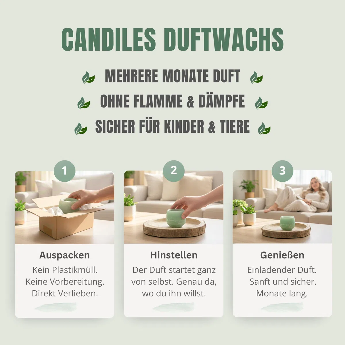 Frostbeere Raumduft - Candiles Duftwachs | Mehrere Monate Duft ohne Flamme - Sanft & Sicher für Kinder & Haustiere. Verspielter Früchteduft für Wohnzimmer, Bad und Küche.