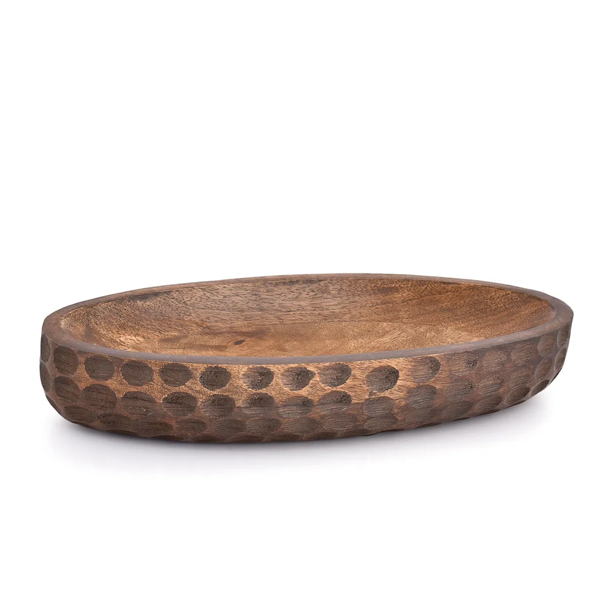 Samhita Dekorative Schale aus Mangoholz, Heimdekoration, Heimdekoration, Tafelaufsatz, Bauernhaus, Land, Restaurant, Café (35,6 x 15,2 x 5,8 cm)