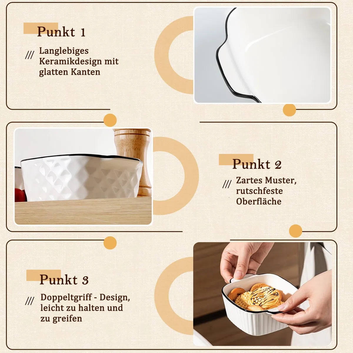 4er Set Keramik Auflaufform, 400ML Auflaufform Klein, 14.5 x 11.5 x 5.5 cm Quadratische Backformen, Grillpfanne mit Griffen, Kleine Backform für Airfryer, Backofen (Rautenquadrat-Teller)