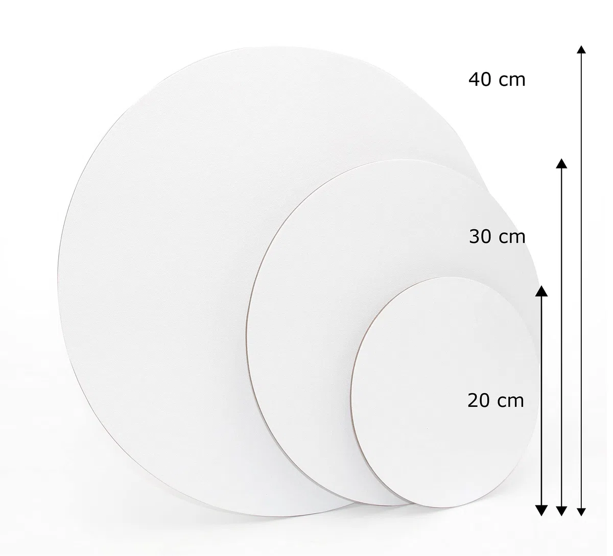 Paintersisters Runder Malkarton 10er Set 30cm Durchmesser mit Qualitäts-Leinwand 280gr/m², malfertig grundiert, Sparsets Malpappe, Kunstleinwandtafel (30cm, 10er-Set)