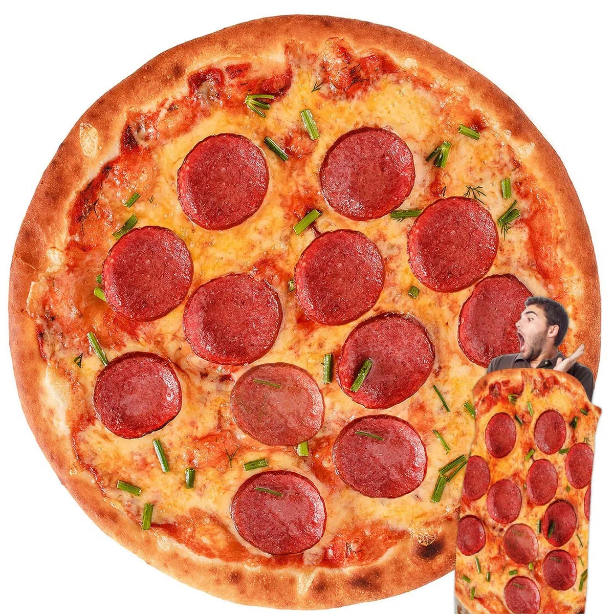 Pizza Decke Rund, Burrito Blanket, Decken für Sofa, Warme Tortilla Decke Baby für Alle Jahreszeiten, EIN Geschenk für Freunde und Kinder 160cm(63in)