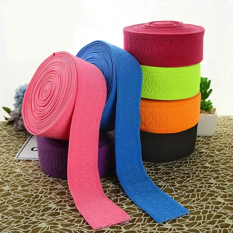5 cm breiter, strapazierfähiger Hosen- und Rockgürtel/Autodekorationsgürtel aus weichem Jacquard-Gummiband/elastisches Band – rosa – 50 mm