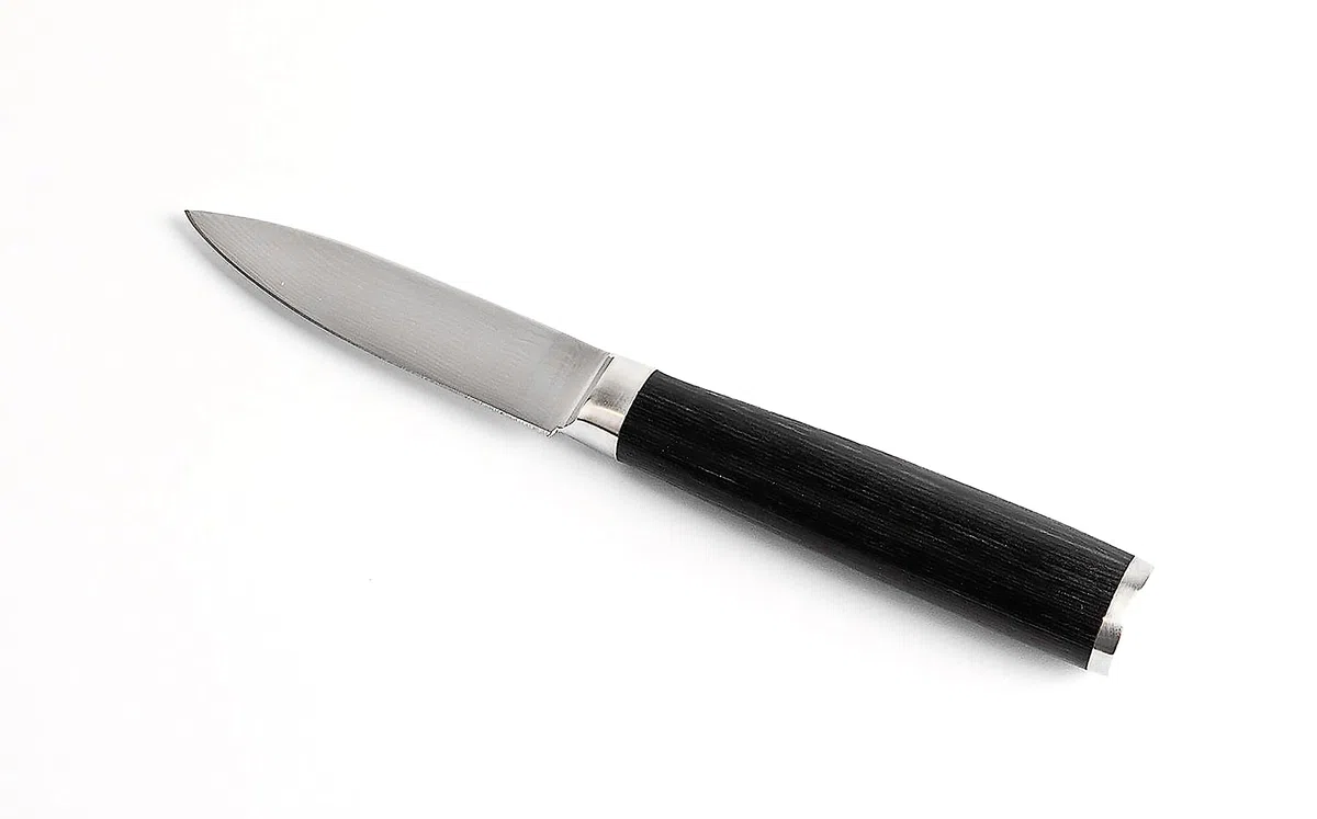Echtwerk Damaszener Schälmesser, Gemüsemesser/Obstmesser, kleines handliches Küchenmesser/ Allzweckmesser, aus Damaststahl, Messergriff aus Pakka-Holz, Klinge mit Glattschliff, Klinge ca. 8,5 cm