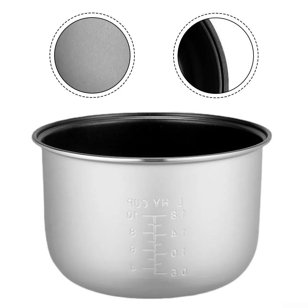 Reiskocher Innentopf Ersatz Antihaft-Legierung Koch Liner mit Kapazitätsskala, für mehrere Reiskocher Modelle für Zuhause Küche Multi-Gourse Mahlzeit (2L)