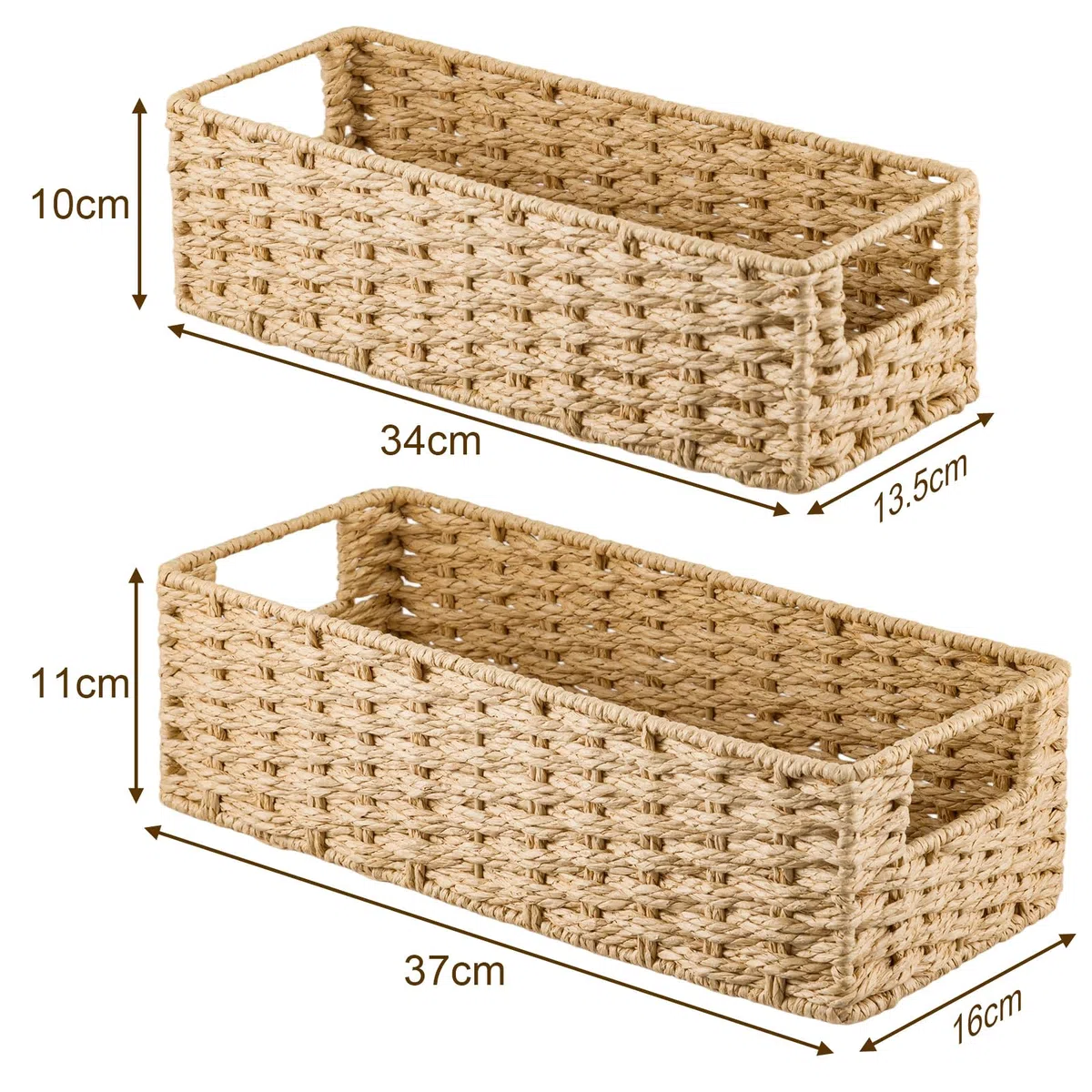 Geflochtene Körbe für Badezimmer – Wäschekörbe mit Stoffeinsatz, Natur-Seegras-Aufbewahrung für Badezimmer, Schlafzimmer & Küche, dekoratives und platzsparendes 2er-Set (2er-Set)