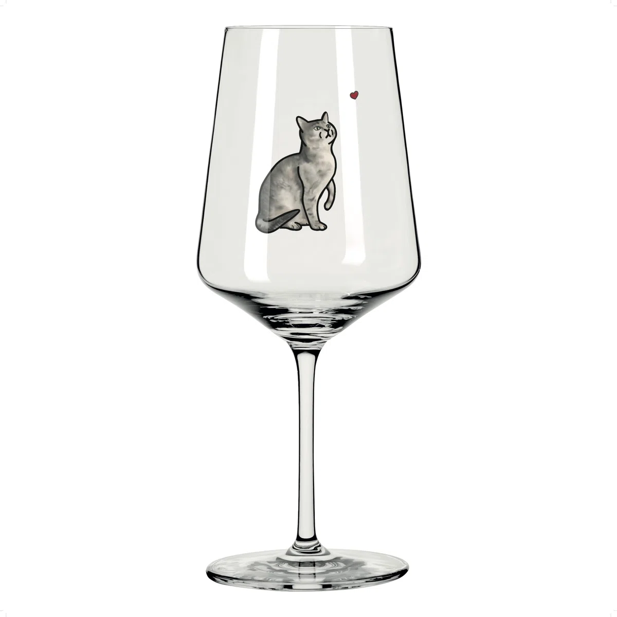 RITZENHOFF 8106008 Cocktail Glas 500 ml, Serie Petfluencer – mit charmanter Katzenillustration – Made in Germany