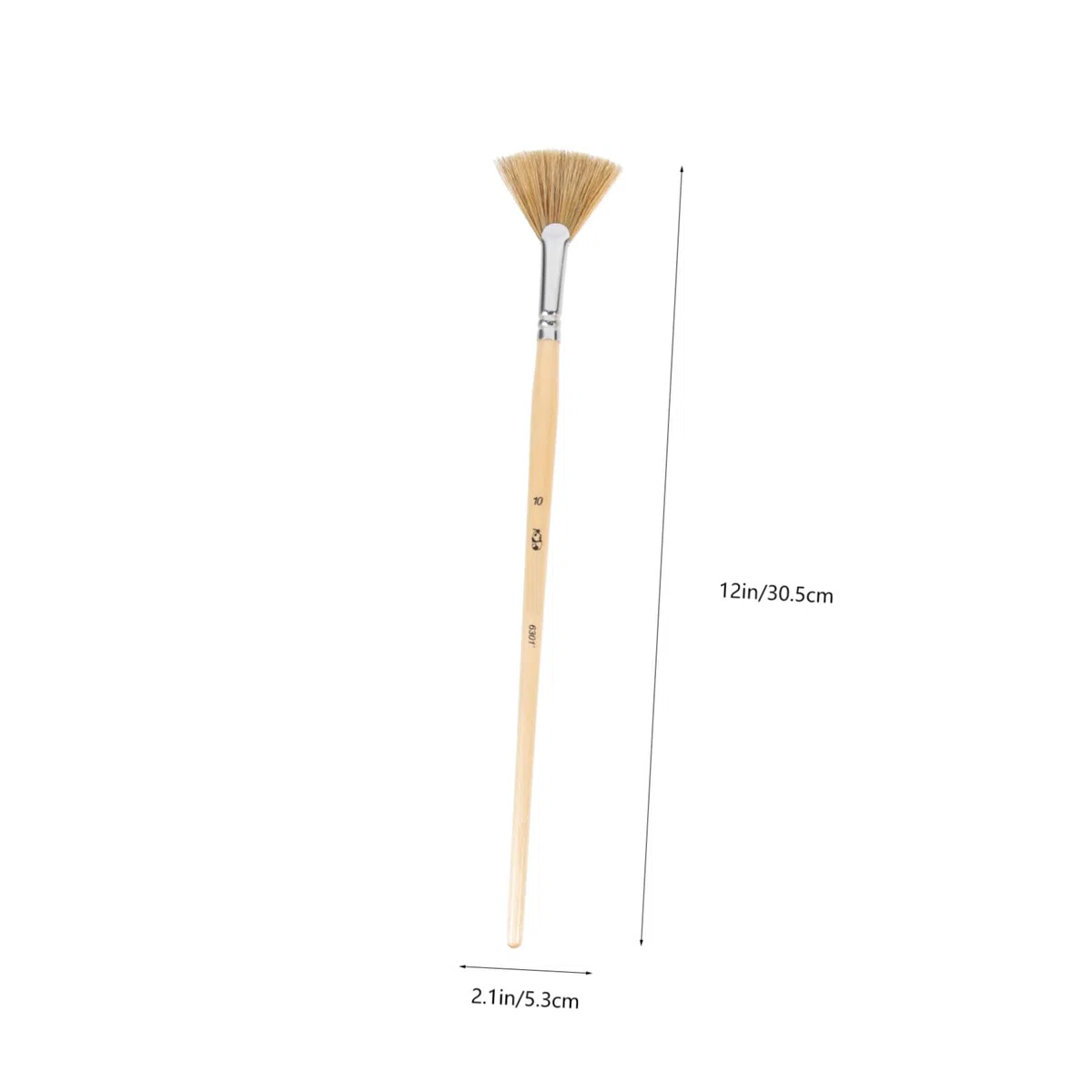 TEHAUX 6 Stück Multifunktionales Fächerpinsel für Aquarellmalerei und Ölmalerei mit Langlebigen Borsten und Leicht Kontrollierbarem Holzgriff zum Malen und Geschenk