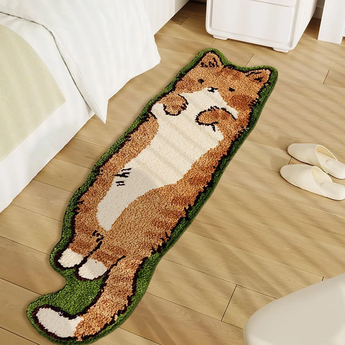 Generisch Katzen-Badteppich, 40x120cm Teppich In Katzenform, Saugfähige Teppiche Mit Lustiger Cartoon-Katze, Katzen-Fußmatte, Nachttischteppich Für Schlafzimmer