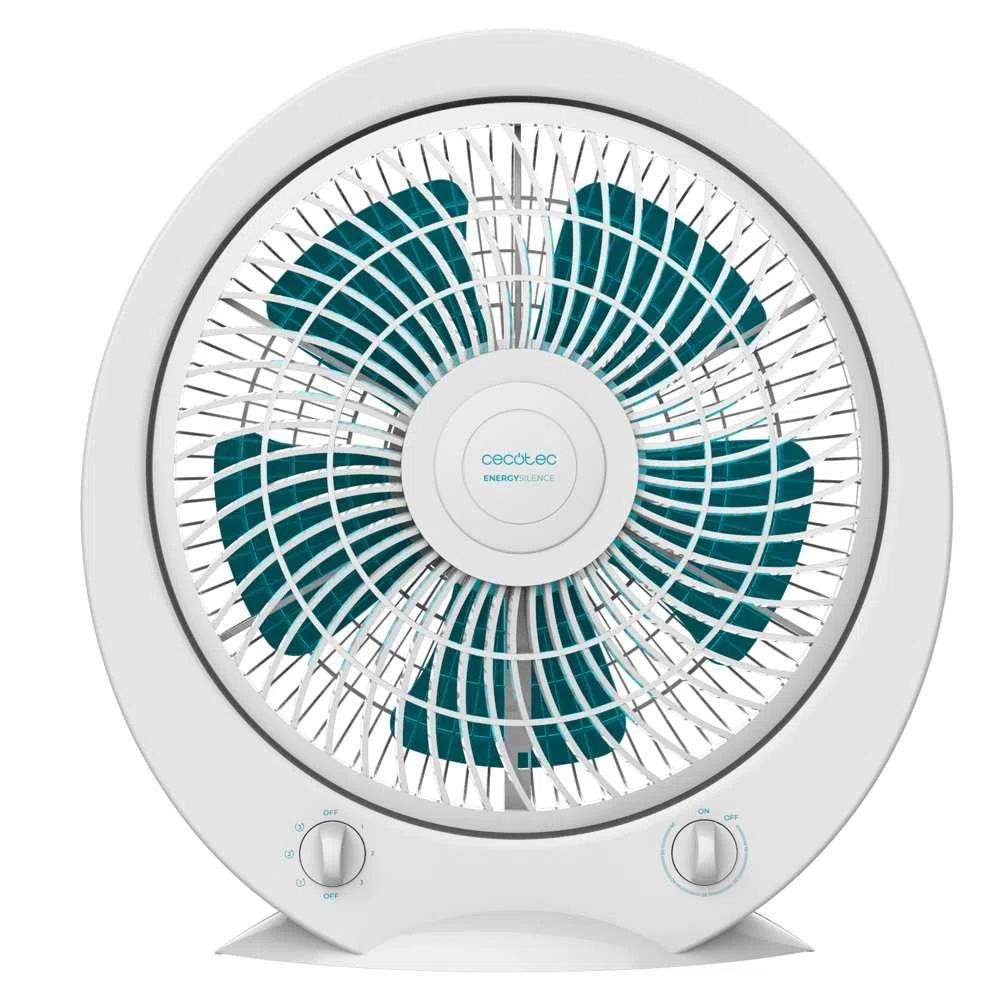 Cecotec - Fußbodenventilatoren EnergySilence 4500 Power Box 45 W, 12 Zoll Durchmesser, 3 Geschwindigkeiten, Timer, Multidirektionales, Einfache Bedienung, Maximale Sicherheit, Weiß