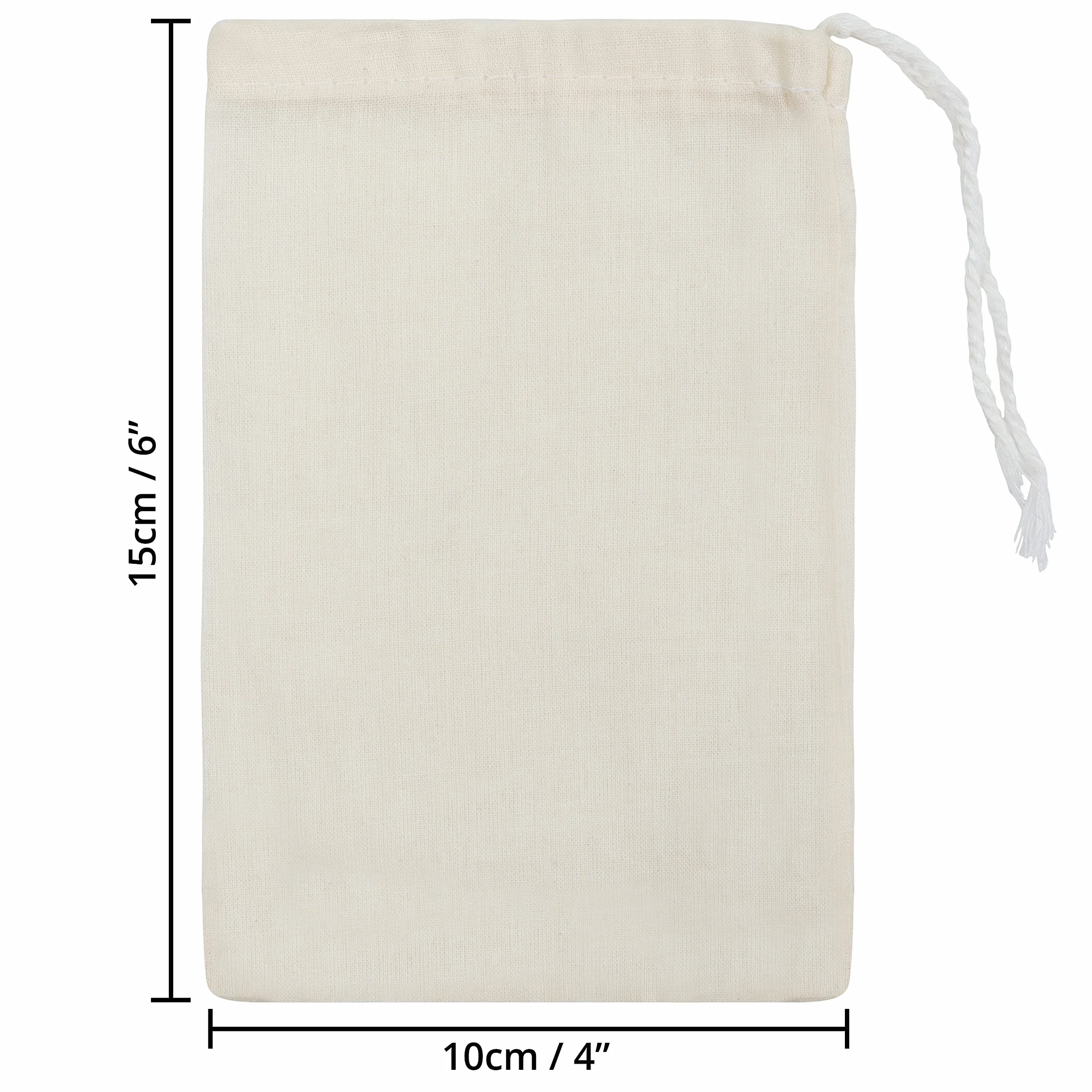 Belle Vous 100er Pack Natur Baumwollbeutel mit Kordelzug - Stoffbeutel Klein 10 x 15 cm - Wiederverwendbare Stoffbeutel zum Bemalen - Hochzeits-, Party- & Bastelbeutel