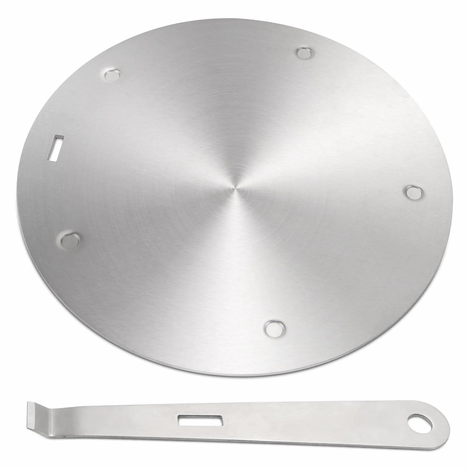 Induktion Adapterplatte Ø24cm, Induktionsplatte für Normale Töpfe, aus Edelstahl, mit Abnehmbarem Griff, Adapterplatte für Induktionsherd, Gleichmäßige Wärmeverteilung (24cm)