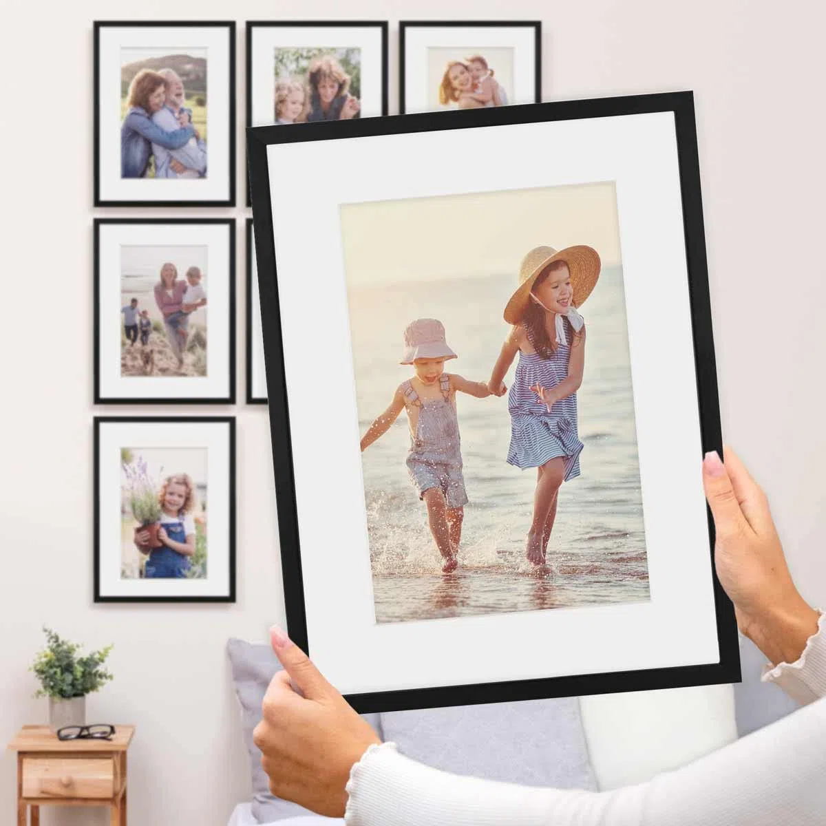 PHOTOLINI Passepartout 40x60 aussen für 30x45 innen, säurefrei 1,5 mm Passepartout Karton Creme-Weiß, alterungsbeständige Schrägschnitt - Passepartouts, Präsentation & Schutz von Bildern und Fotos