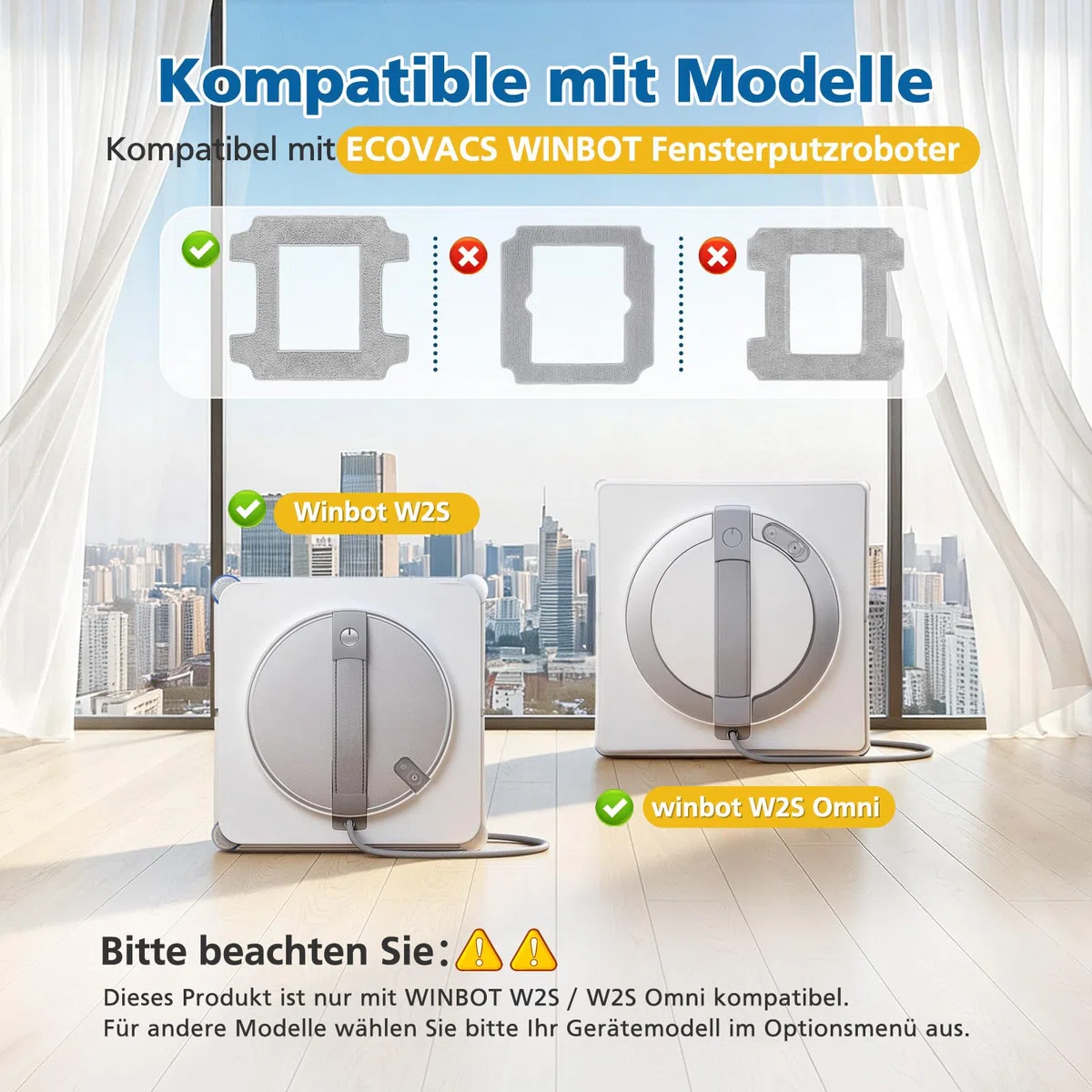 12 Stück Reinigungspad für Ecovacs Winbot W2S / W2S Omni Fensterputzroboter, Reinigungstuch für Ecovacs Winbot Waschbare Mikrofaser Wischtücher