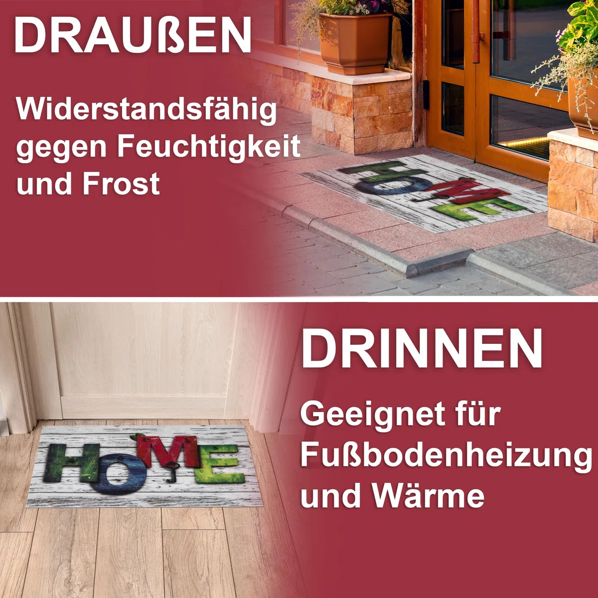 Fußmatte 40x60 cm – Schmutzfangmatte für Innen & Außen, rutschfest mit hoher Saugkraft – vielseitige Designs, ideal für Haustür, Eingangsbereich, Flur & Balkon