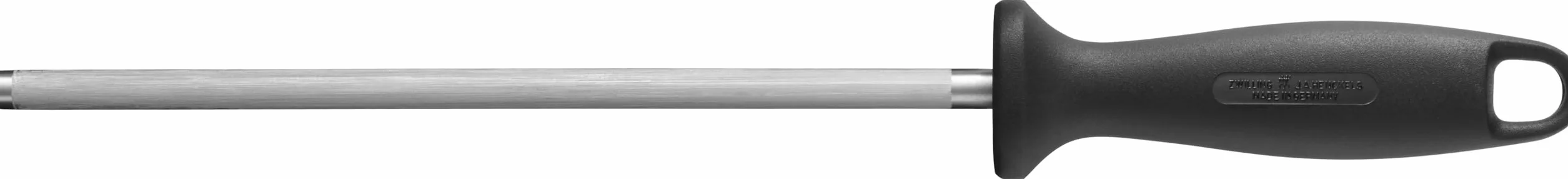 ZWILLING Wetzstahl, Verchromt, Länge: 23 cm, Kunststoffgriff mit Aufhängöse, Schwarz [Made in Germany]