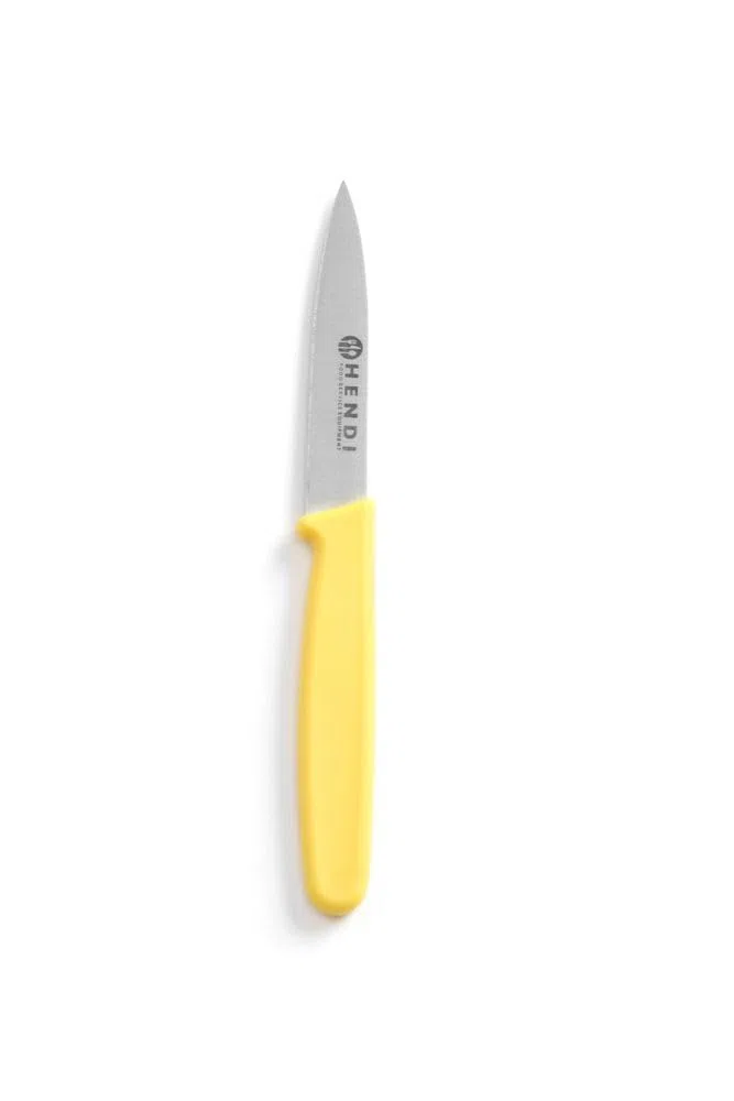 HENDI 842003 Schälmesser, set mit 6 unterschiedlichen Farben: weiß, rot, blau, grün, schwarz und gelb, HACCP, Klinge: 75mm, Länge 175mm, Edelstahl/Polypropylen