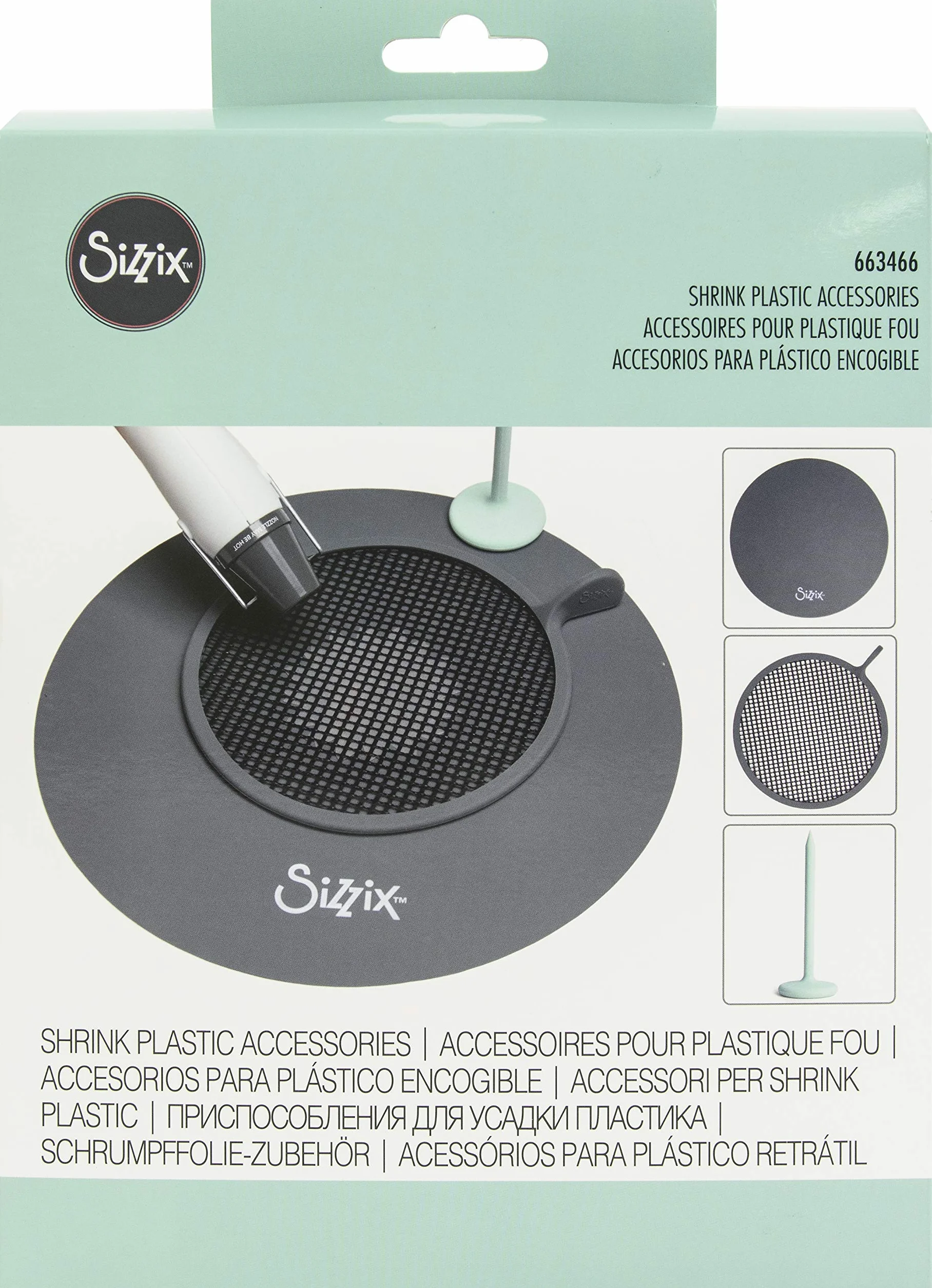Sizzix Schrumpfplastik-Zubehör - Wärmebeständige Matte, Presswerkzeug, Maschenauflage - Kompatibel mit dem Sizzix Heißluftgerät
