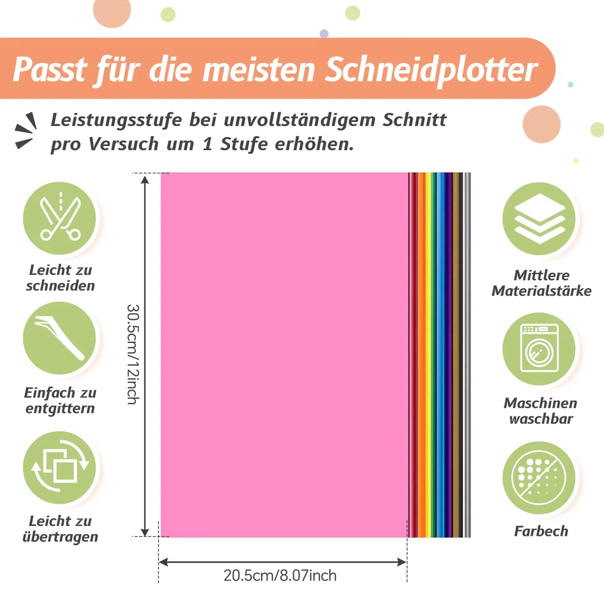 moinkerin 32 Farben Plotterfolie Textil mit Pinzette 30.5X20.5cm Bügelfolie für Textilien Flexfolie Plotter Textil für T-Shirt, Kleidung, Hüte oder Andere Stoffe (32 Stücke)