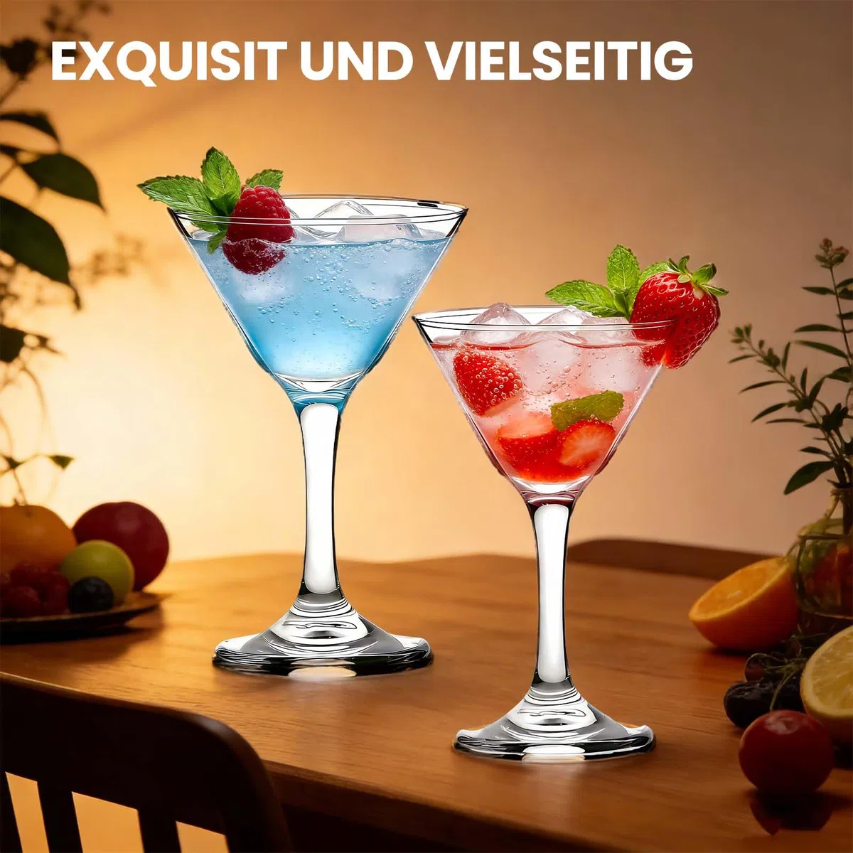 Klassisches Martini Glas Set von 6,110ml Cocktail Gläser Hochwertiger Bleifreier Kristall für Martini Cocktails Mischte Getränke