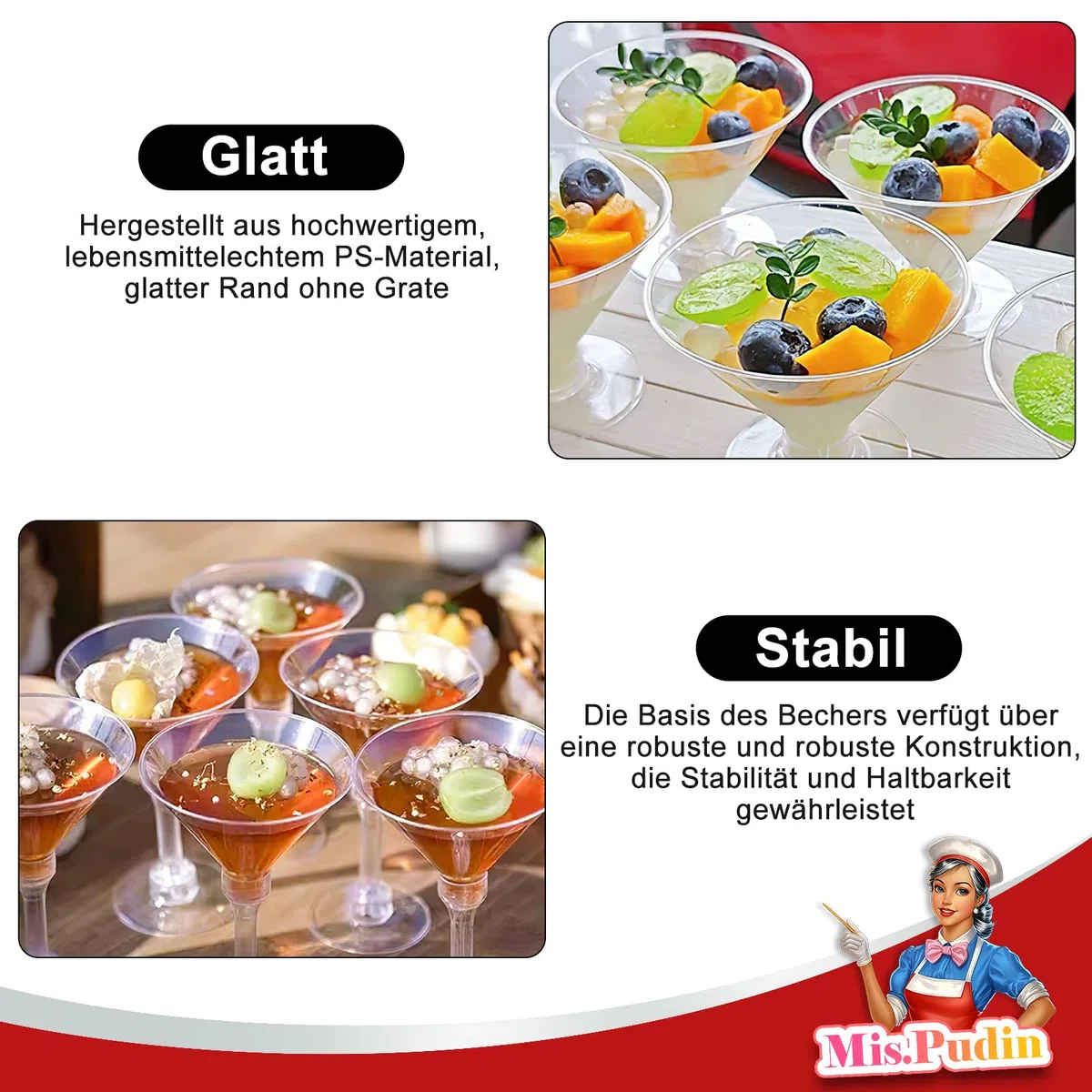 Martini Gläser Plastik Wiederverwendbar, 30er Set, 150ml Klassische Martinigläser, Cocktailgläser Martini mit Stiel, Margarita Gläser Klare für Party, Hochzeit, Geburtstag, Jahrestag