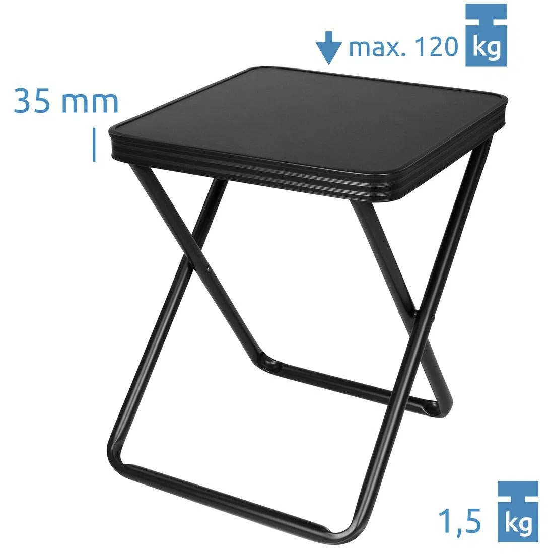 your GEAR Tavolino 3D Campinghocker mit Abnehmbarer Tischplatte, Aluminium Klapphocker, Beistelltisch, Hocker, Quick Dry Mesh Polsterung, Leicht, Tragbar, Garten, Caravan