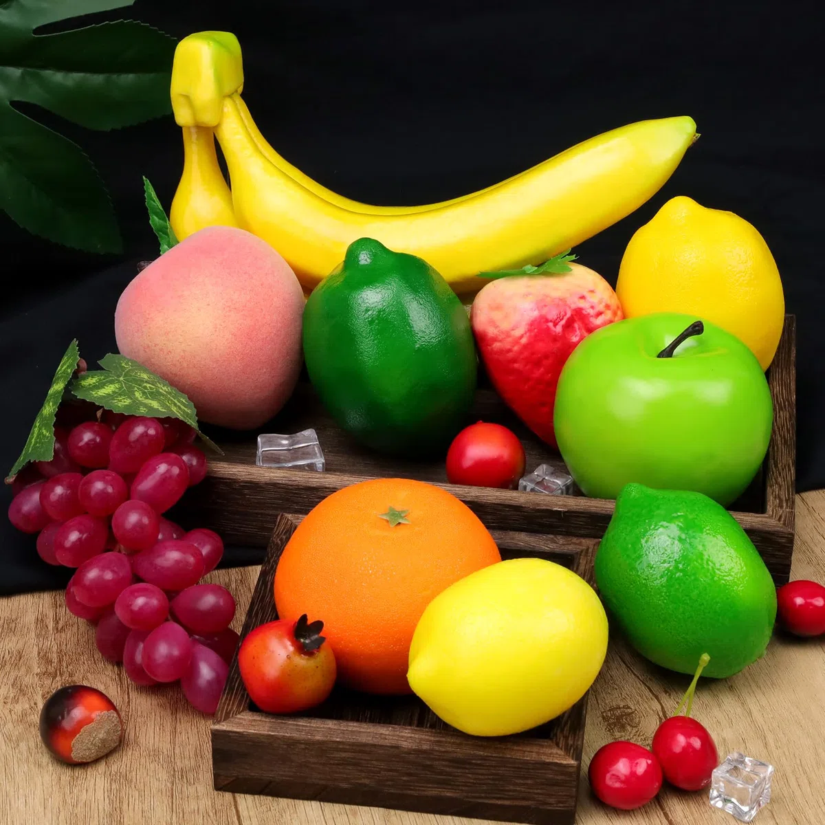 10 PCS Künstliche Früchte Dekoration Haushalt Gefälscht Banane Zitrone Orange Erdbeeren Apfel Pfirsich Traube Andere Faux Realistisch Fotografie Requisiten