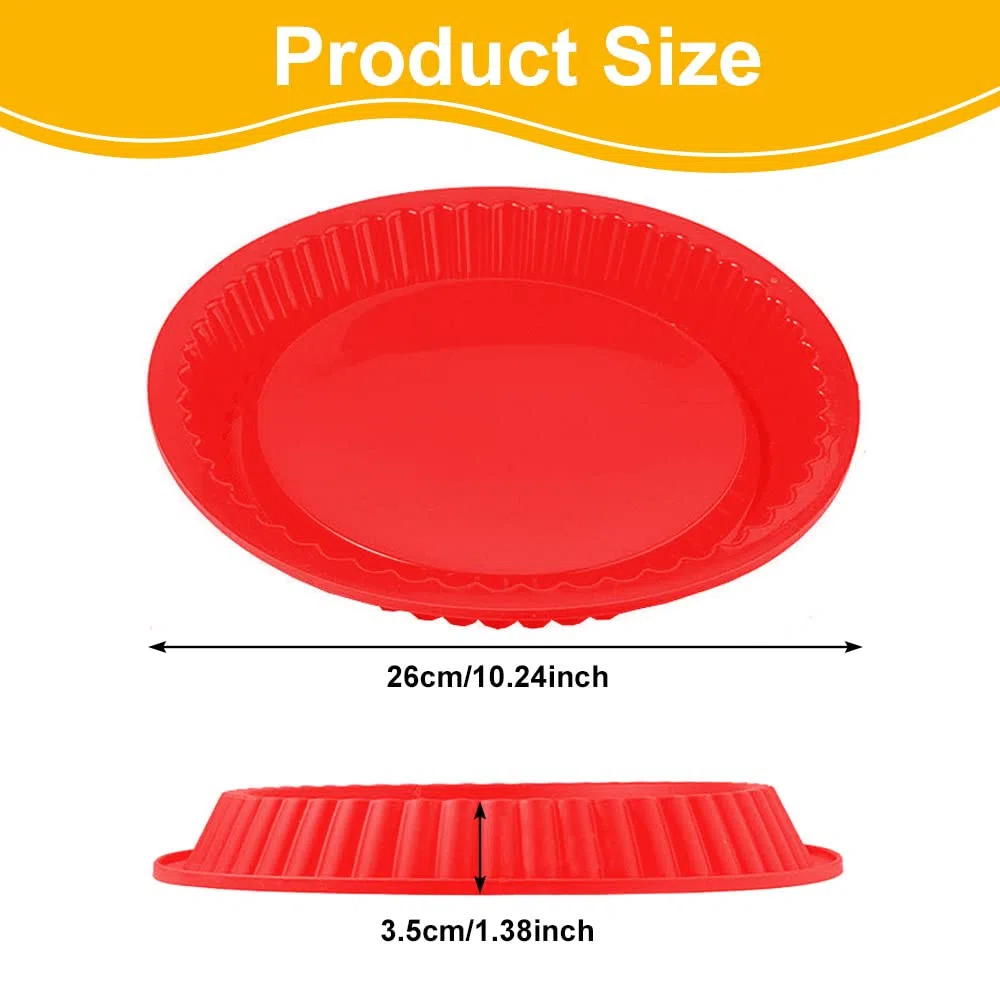 KBNIAN Silikon Backform Kuchen Silikonbackformen 26cm Silikon Schichtkuchen Backform mit Silikonpinsel für Quiche Pizza Tarte Kuchen