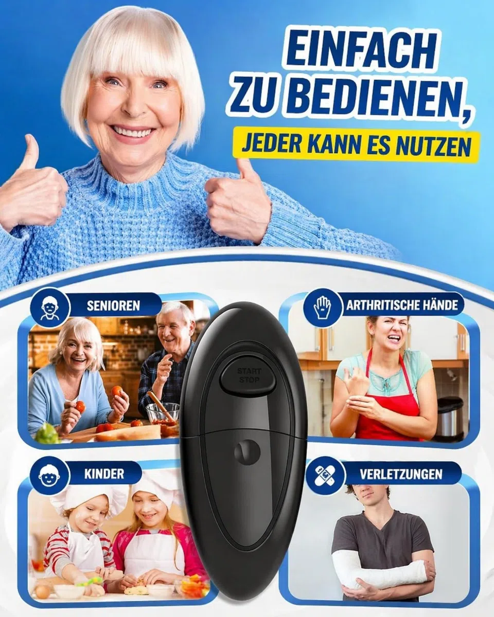 Elektrischer Dosenöffner, One Touch Automatisch Kabellos, Glatte Schnittkante Sicher, Für Senioren Schwache Hände, Öffnet Alle Dosengrößen Einfach