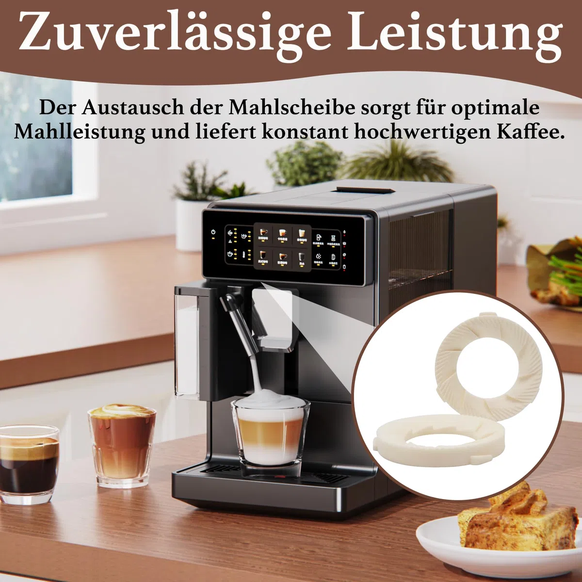 Keramik Mahlringe Mahlscheiben für Philips Saeco Gaggia Kaffeemaschine, Mahlsteine aus Keramik für Philips Kaffeemaschine, Mahlsteine Ersatzteile für Kaffeevollautomaten
