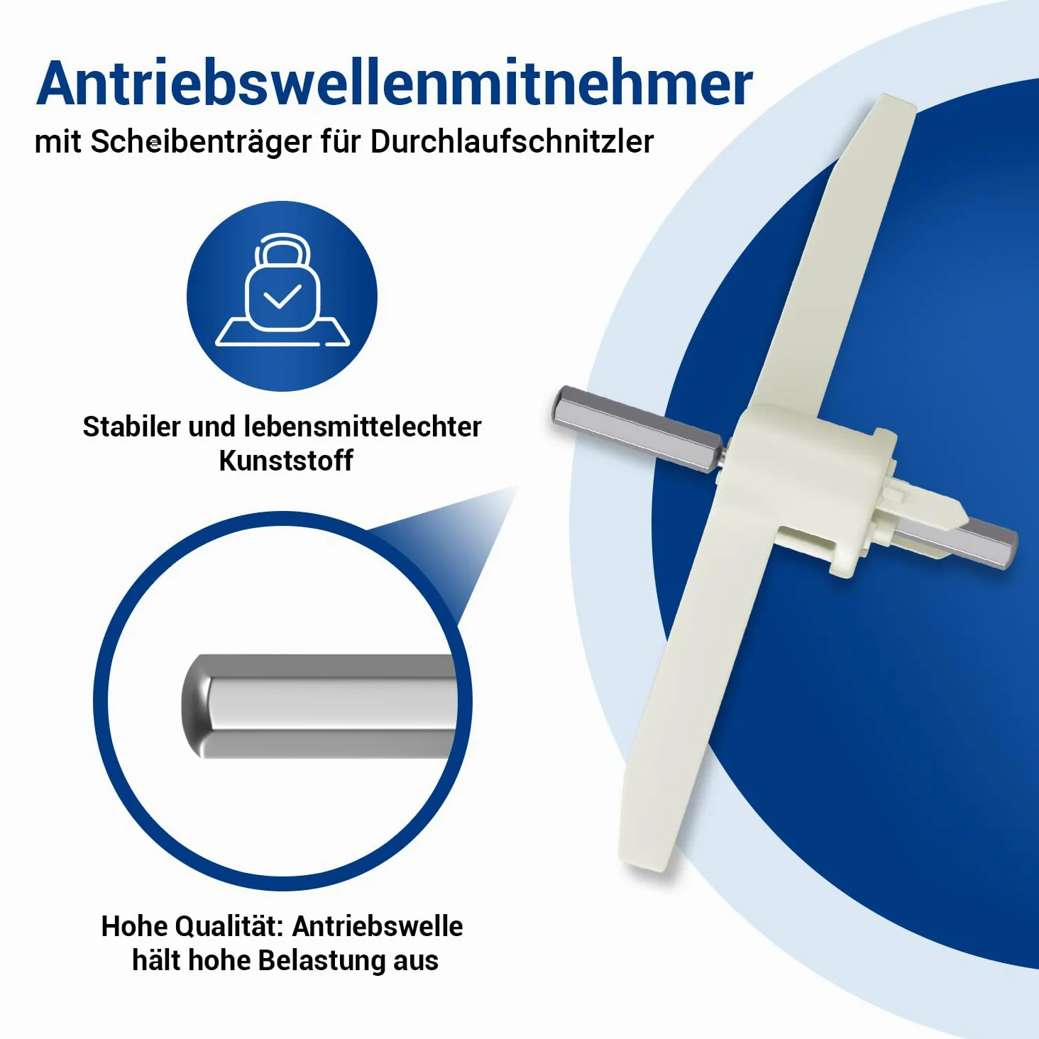 VIOKS Mitnehmer mit Ausräumflügel Ersatz für Bosch 00630760 630760 00621923 für Durchlaufschnitzler in Küchenmaschine MUM5 MUMS MUMV MUZ5 MUZ5DS MUZ5VL MUM58L20 & Bosch MUM 5 Zubehörteile