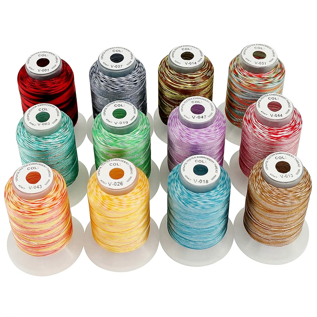 New brothread 12 Multi Farben Polyester Maschinen Stickgarn 500M (550Y) für Brother/Janome/Singer/Babylock/Kenmore/Bernina/Husqvaran Stickereimaschine-Sortiment 2