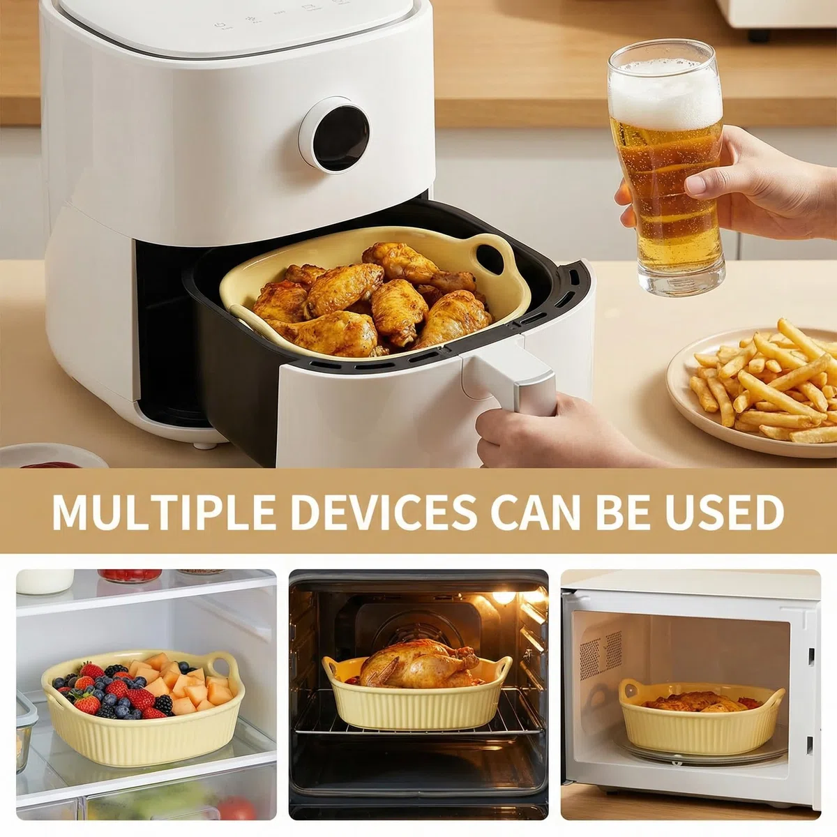 Auflaufform Airfryer,Auflaufform Keramik,Auflaufformklein,Backform Ofenform Mit Keramikgriffen,keramik ofenform quadratisch lasagne für Lasagne,Tiramisu,Backform 20x20cm