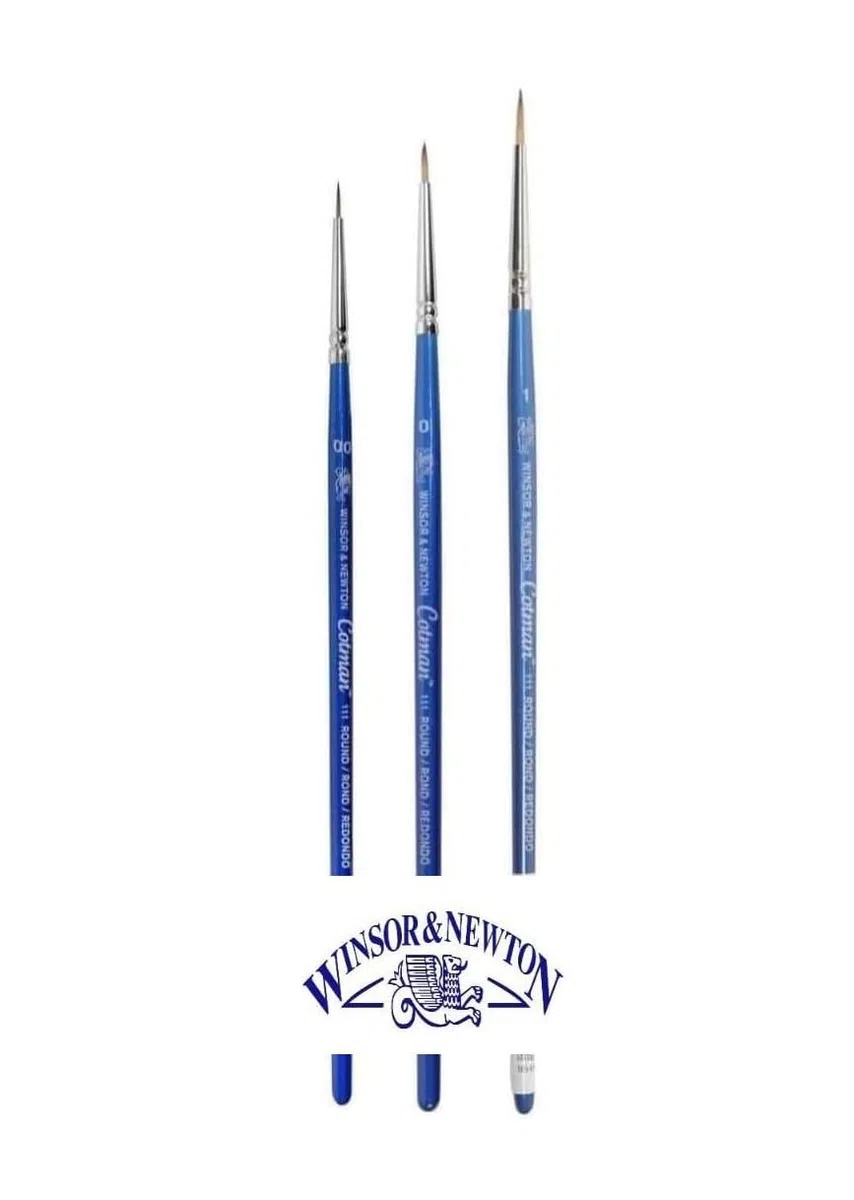 Winsor & Newton Aquarellpinsel, Serie 111, kurzer Griff, NO. 00, 0 und 1