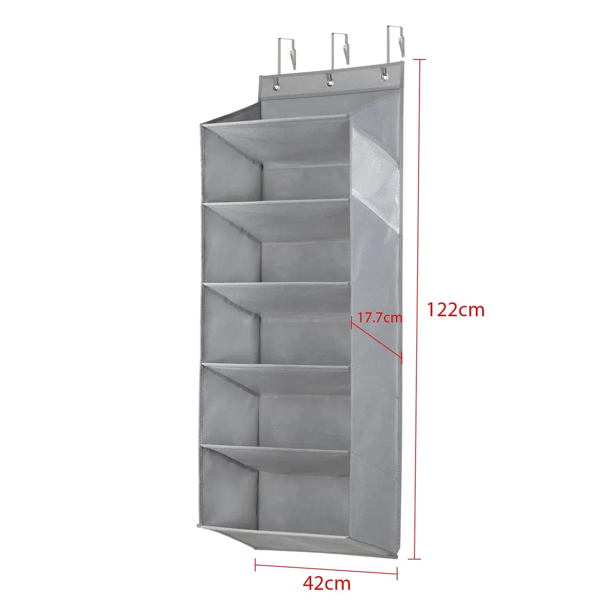 KEEGH Organizer über der Tür für Schuhe Türschuhregal mit 6 Tiefen Taschen für 12 Paar Schuhe, Hängender Schuhschrank für Turnschuhe, Stiefel, Grau