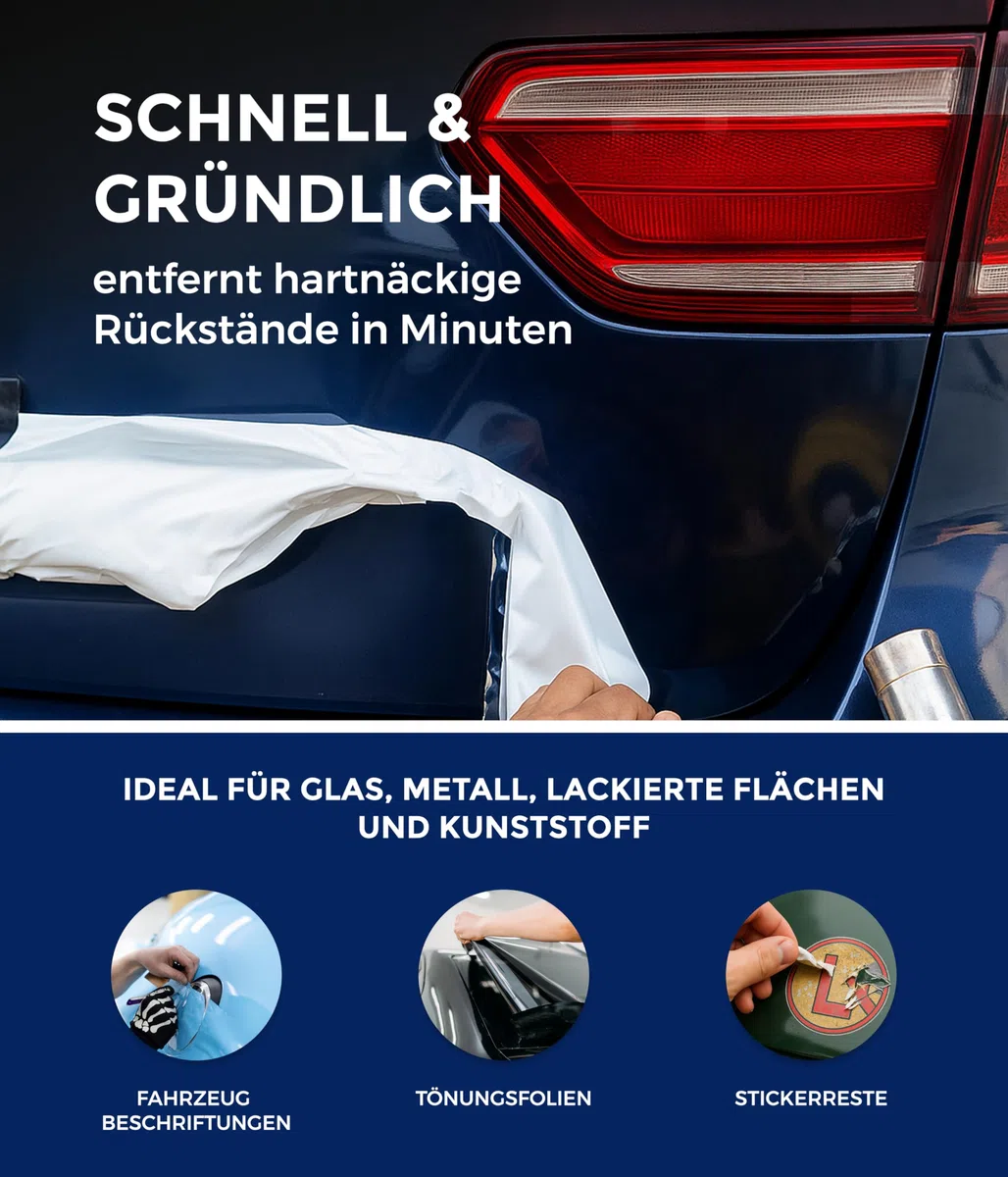 Charlott Dr. Rauwald Folienentferner Auto 300ml gegen Aufkleber & Klebereste | Lackschonend (pH-neutral) & geruchsneutral. Löst Tönungsfolie, Werbefolie & Vignetten rückstandslos in nur 15 Min.