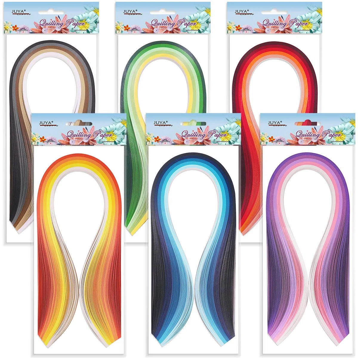 JUYA Papier Quilling Kits QK11 mit 30 Farben 600 Strips und 8 Werkzeuge (Rosa Werkzeuge, Breite 5mm Kleber haben)