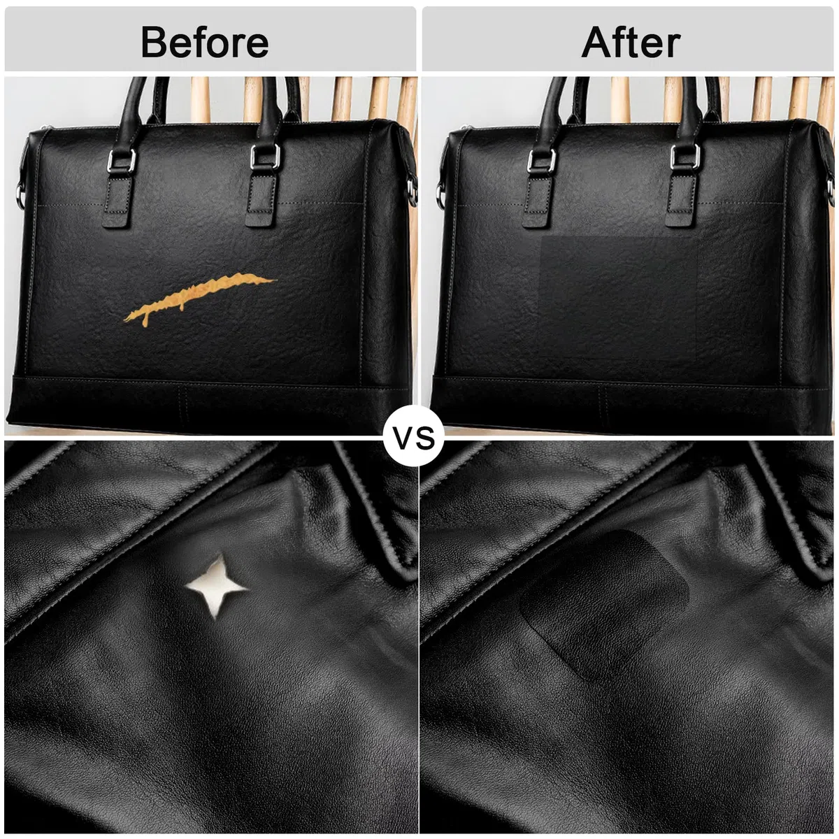 Kunstleder Selbstklebend Meterware Schwarz Reparaturset 44x300cm - Selbstklebendes Leder Reparatur Set Autositz - Lederflicken Selbstklebend für Sofa - Leather Adhesive Covers Reparaturset