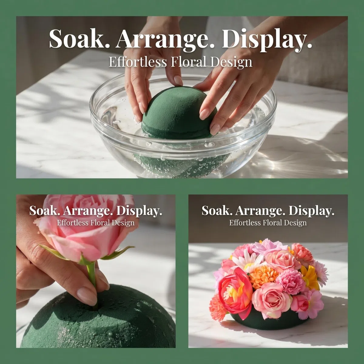 PartyKindom 9 StüCk Runde Steckschaumkugeln Nass Und Trocken Florist Schaum FüR DIY BlumensträUßE Hochzeiten Party Dekoration Vielseitiger Blumensteckschaum