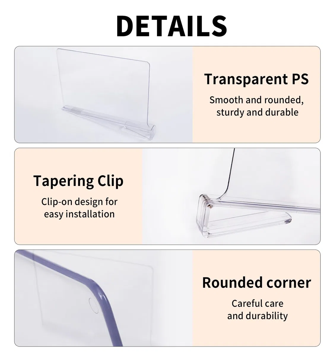 Transparente Acryl Regaltrenner Kleiderschrank 30 x 20 cm Kleiderschrank Trenner,Verstellbarer Kleiderorganisator,Ohne Bohren Regalteiler für Handtaschen Aufbewahrung,Kleidung,Bücher-4 Stück