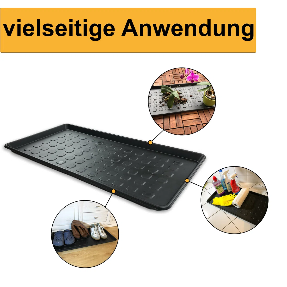 2 STK. | XXL Schuhabtropfschale 76x38x3 cm | Schuhmatte Ablage Schuhablage mit erhöhtem Rand Set Abtropfschale große Schuhunterlage Napfunterlage