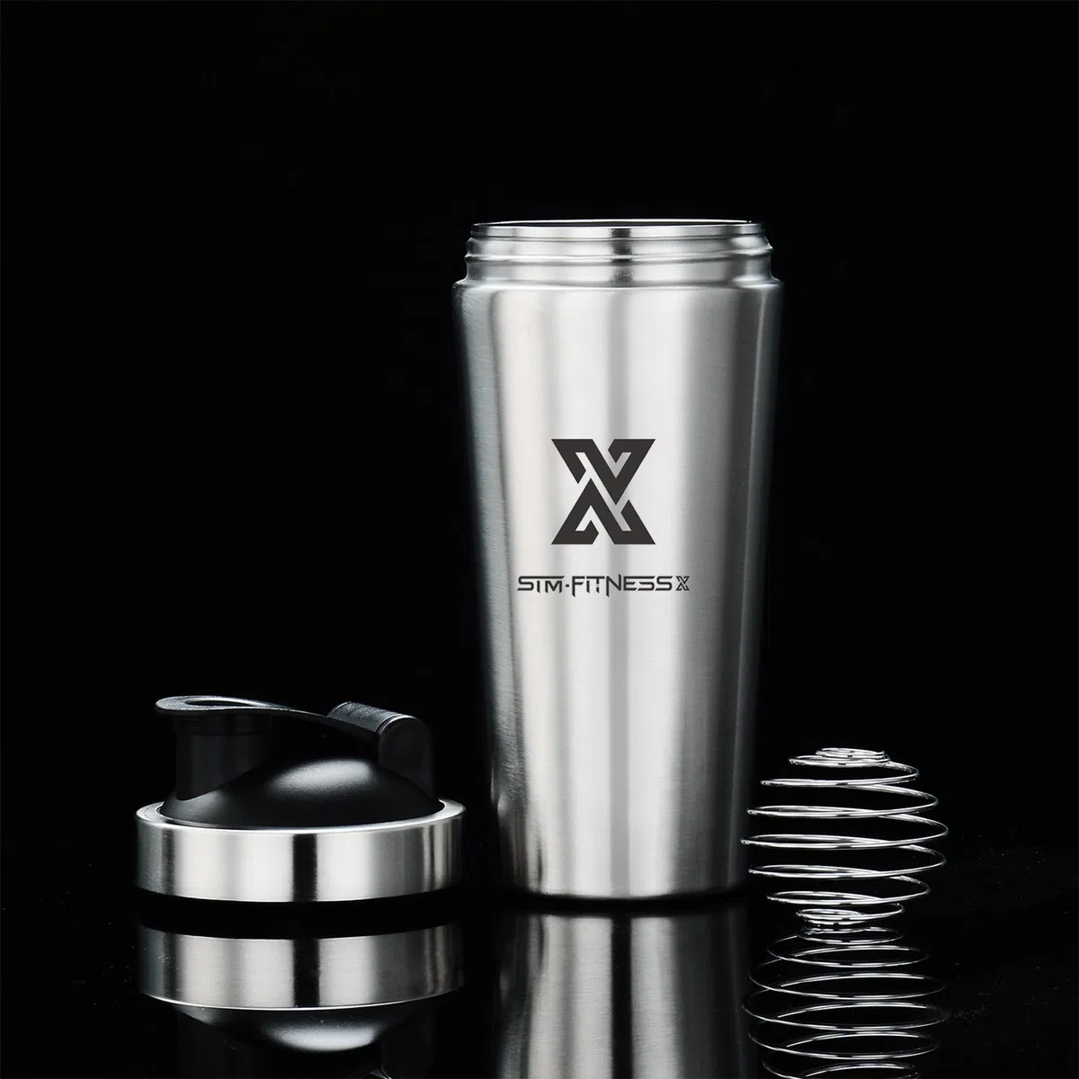 X SIM FITNESSX Shaker Edelstahl 700ml Sport Fitness Yoga Gym Shaker Bottle Mixer (Edelstahl 700ML)