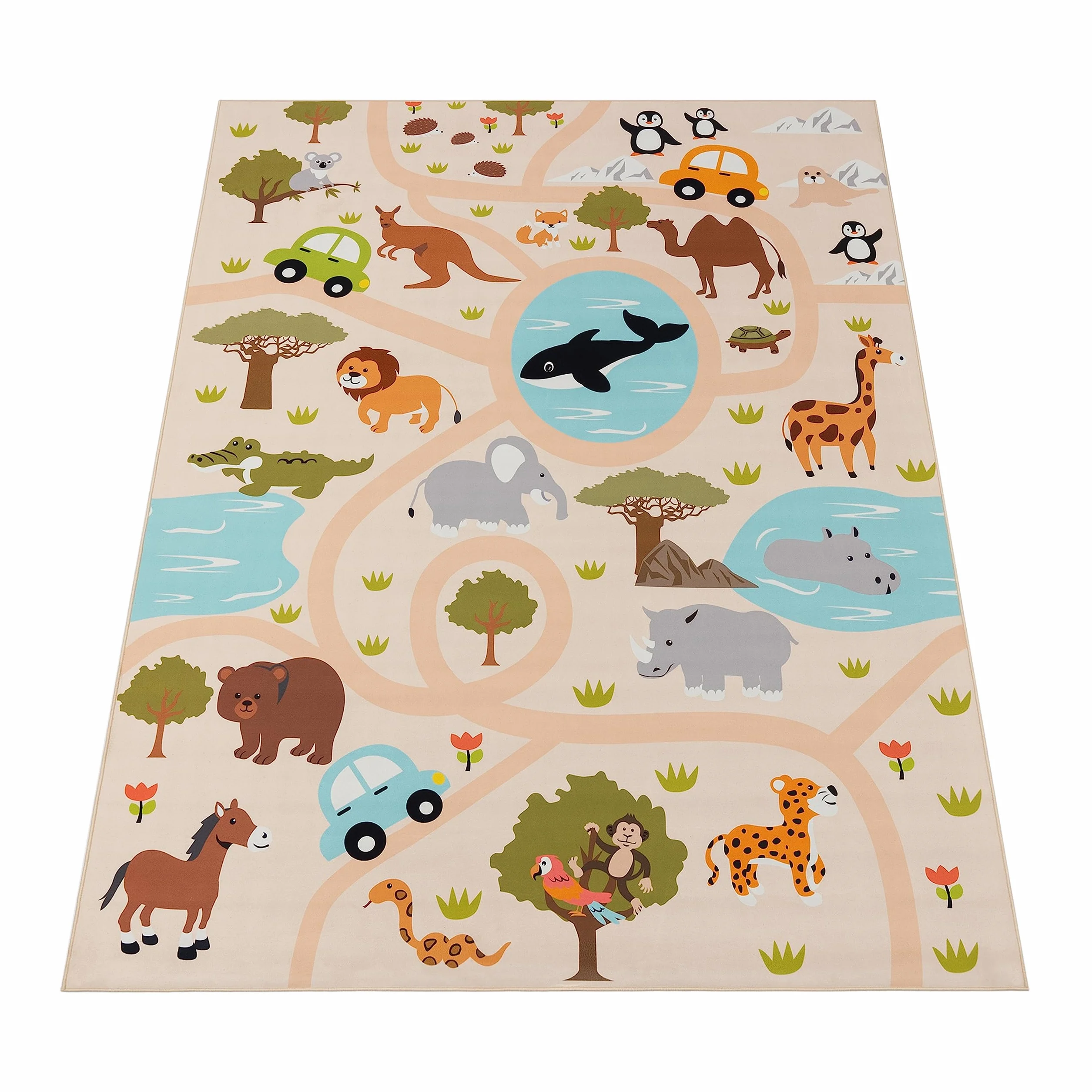 Paco Home Kinderteppich Teppich Kinderzimmer Spielteppich Junge Mädchen Modern rutschfest, Grösse:100x200 cm, Farbe:Bunt 2