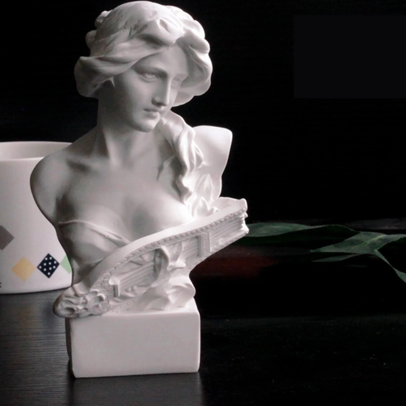 Resin Bust Statue Figur,6" 15cm Griechische Mythologie Göttin Artemis Bust Sculpture Figur für Home Ornament Office Bookshelf Decor Sketch Practice DIY Art Gift-Artemis