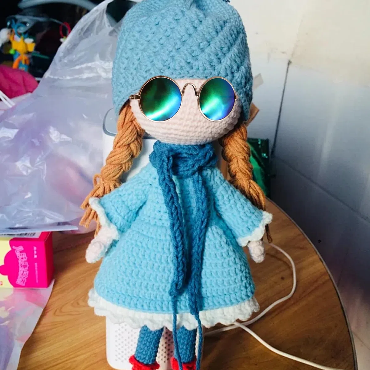 5 Paar Puppenbrillen, klassische Retro-Metall-Mini-Spielzeugbrillen, DIY dekorative Mini-Sonnenbrillen für Puppen, Bastelarbeiten, Cosplay, Foto-Requisiten, Partygeschenke