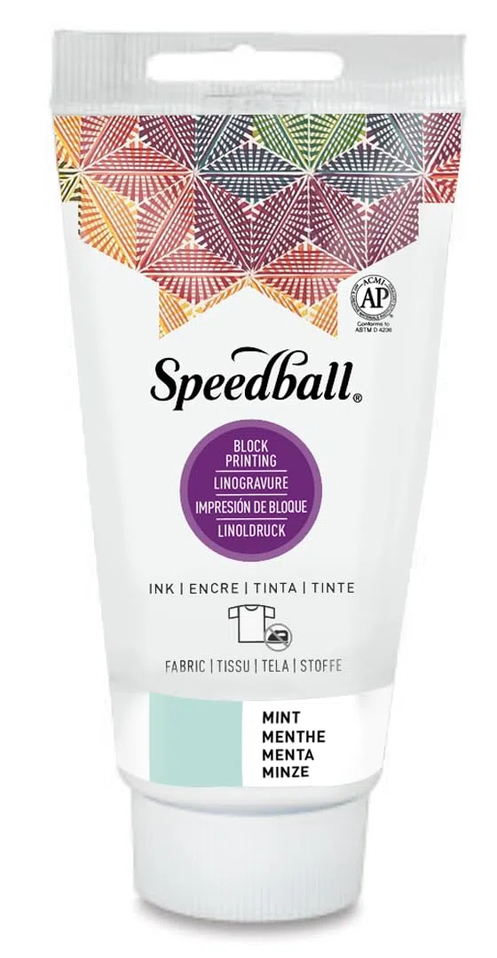 Speedball Wasserlösliche Blockdruckfarbe, 2,5 Unzen Tube, Minze