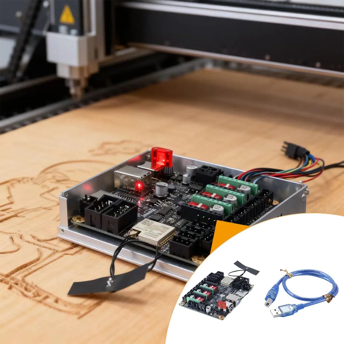 Ausi Board Engraver Control Board MKS DLC32 V2.1 Offline Control Dual 32-Bit WiFi Graviermaschine Motherboard Fast Carving Website