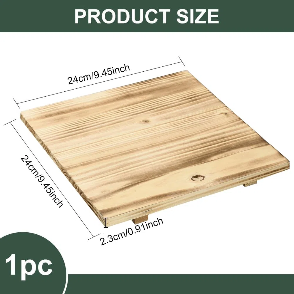BENECREAT Clay Board Holzmatte, Quadratisches Keramik-Ton-Trockenbrett, Hellbraunes Ton-Trockenbrett Zum Formen Und Schnitzen, Trocknen von Keramikton, 24x24 cm
